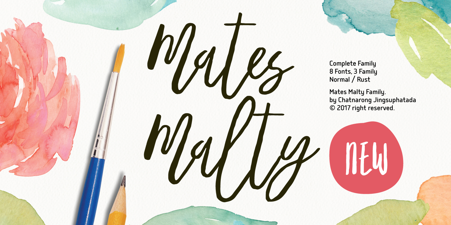 Mates Malty Brush Dry Font preview